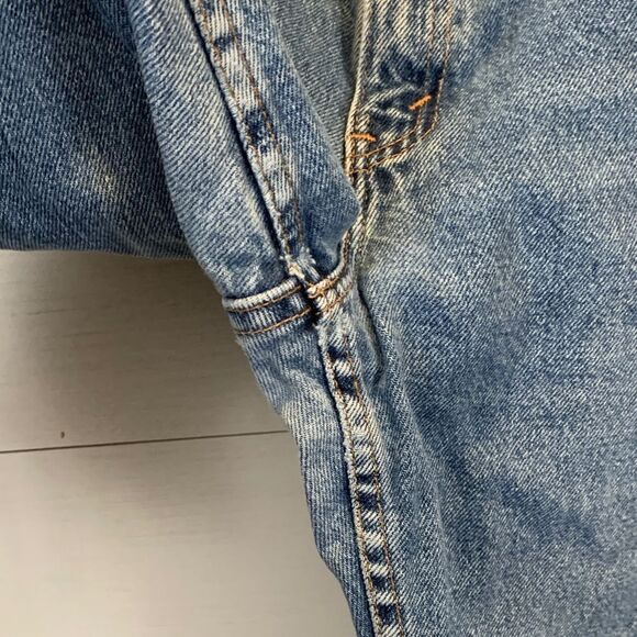 Vintage Levis 505 cut off raw hem straight leg denim jeans size 9 jr - Picture 7 of 13